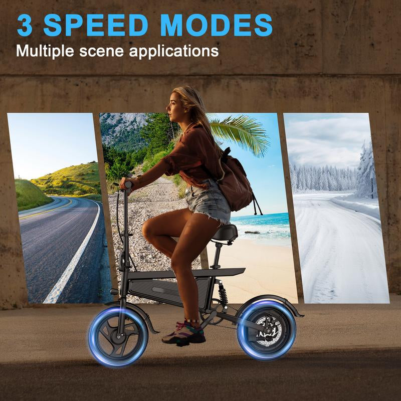 350W Folding E-Scooter & E-Bike | 22/28/40MPH Versions | Dual Suspension, 23 Miles Range, 8.5'' Tires - APP Controlled for Teens & Adults