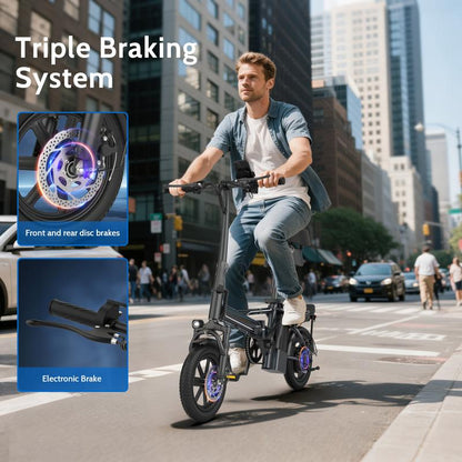 350W Folding E-Scooter & E-Bike | 22/28/40MPH Versions | Dual Suspension, 23 Miles Range, 8.5'' Tires - APP Controlled for Teens & Adults
