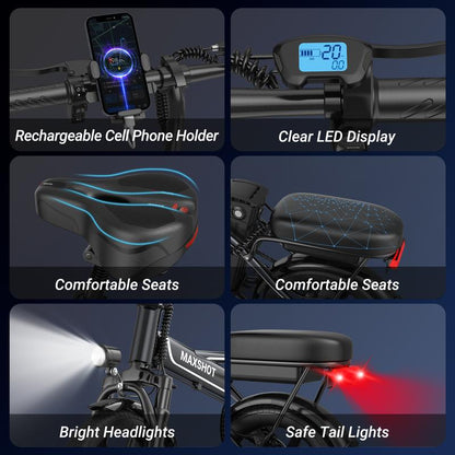 350W Folding E-Scooter & E-Bike | 22/28/40MPH Versions | Dual Suspension, 23 Miles Range, 8.5'' Tires - APP Controlled for Teens & Adults