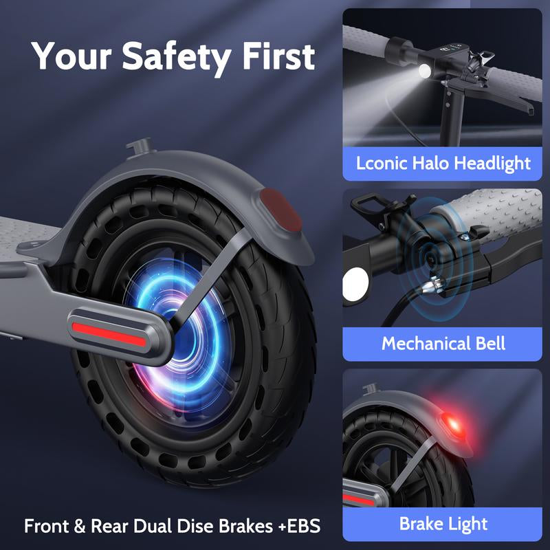 350W Folding E-Scooter & E-Bike | 22/28/40MPH Versions | Dual Suspension, 23 Miles Range, 8.5'' Tires - APP Controlled for Teens & Adults