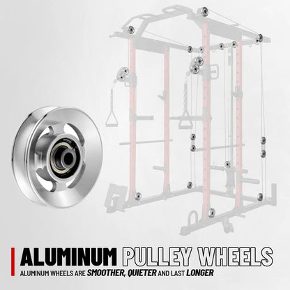 MIKOLO Power Cage 1500LBS Squat Rack with Cable Crossover LAT Pull down Station Steel Home Gym Workouts Equipment Set 21-Piece Complete Accessories Includedmikolo